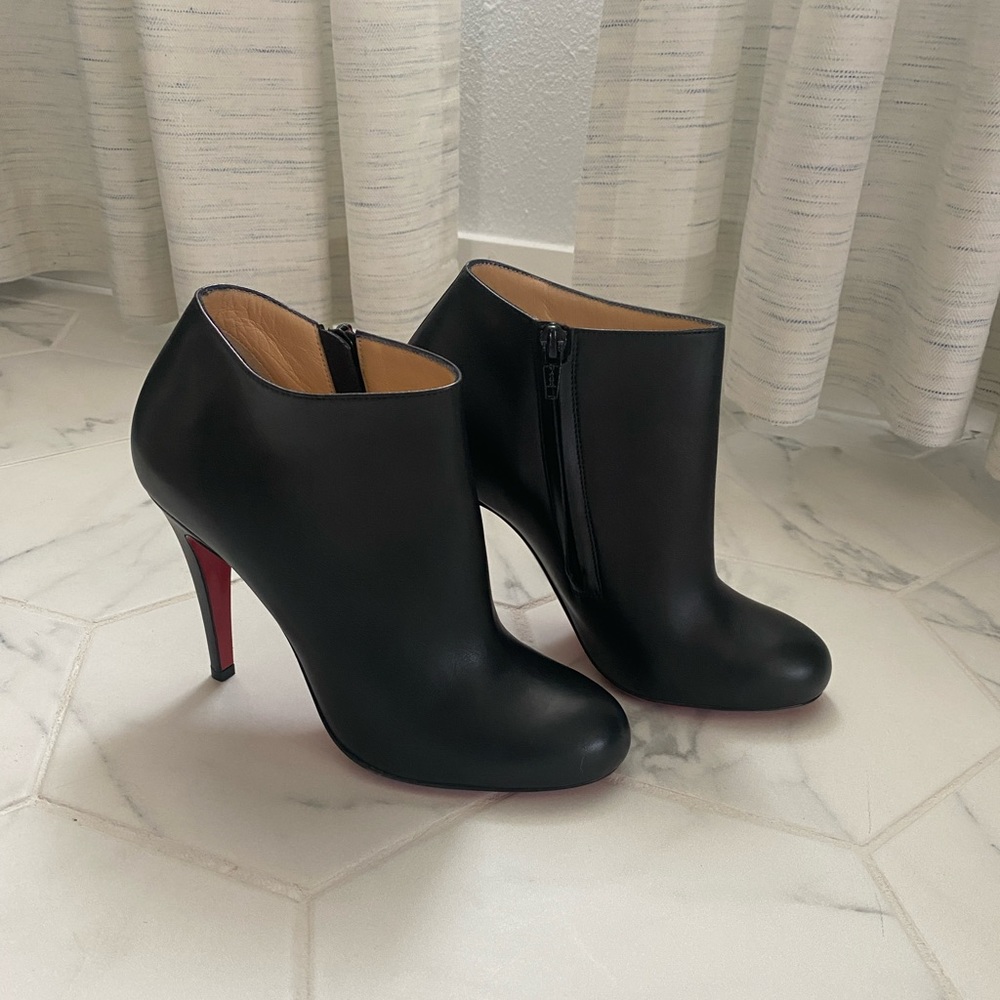 Christian Louboutin Belle Leather Red-Sole Ankle Boots